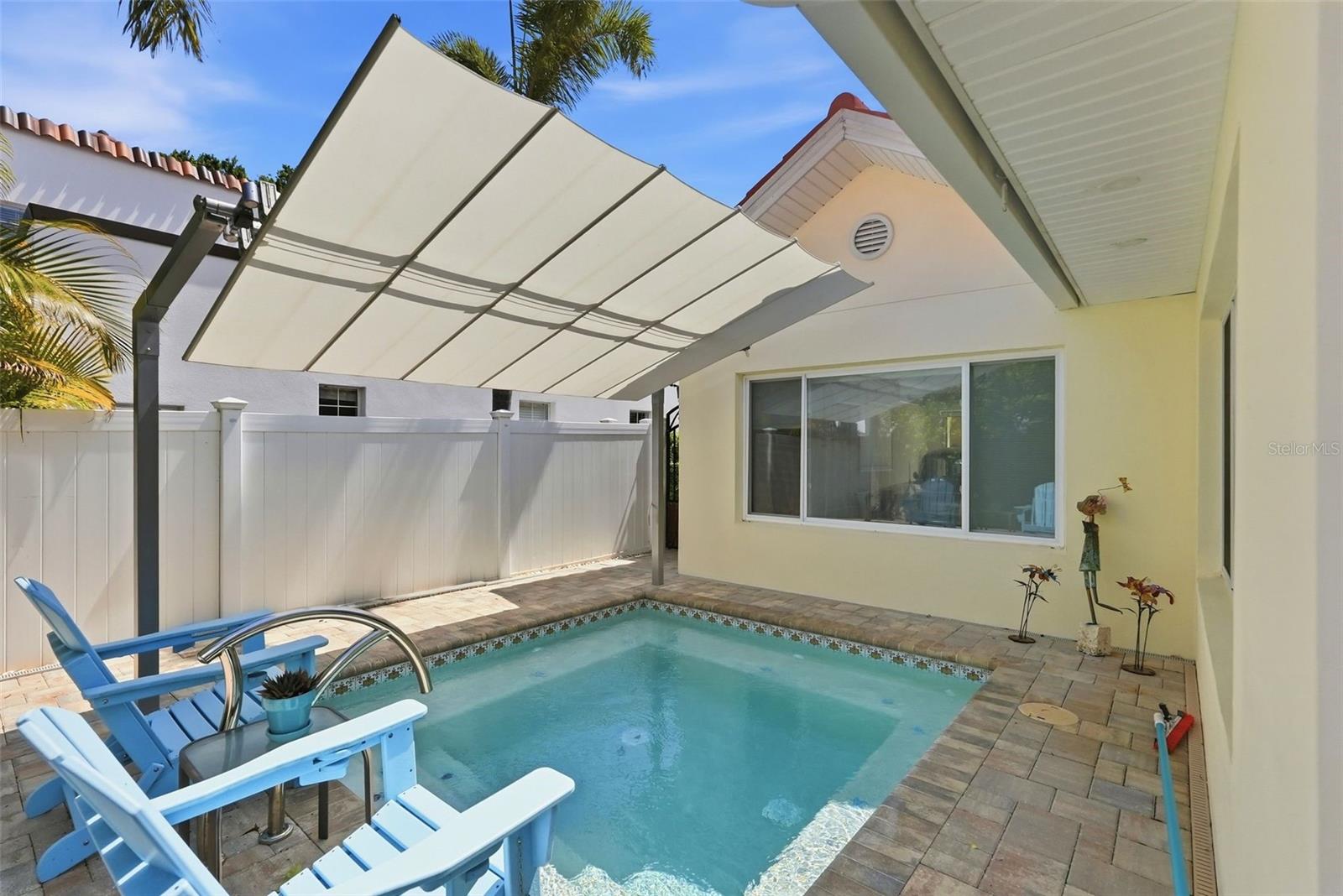 Heated, salt water pool