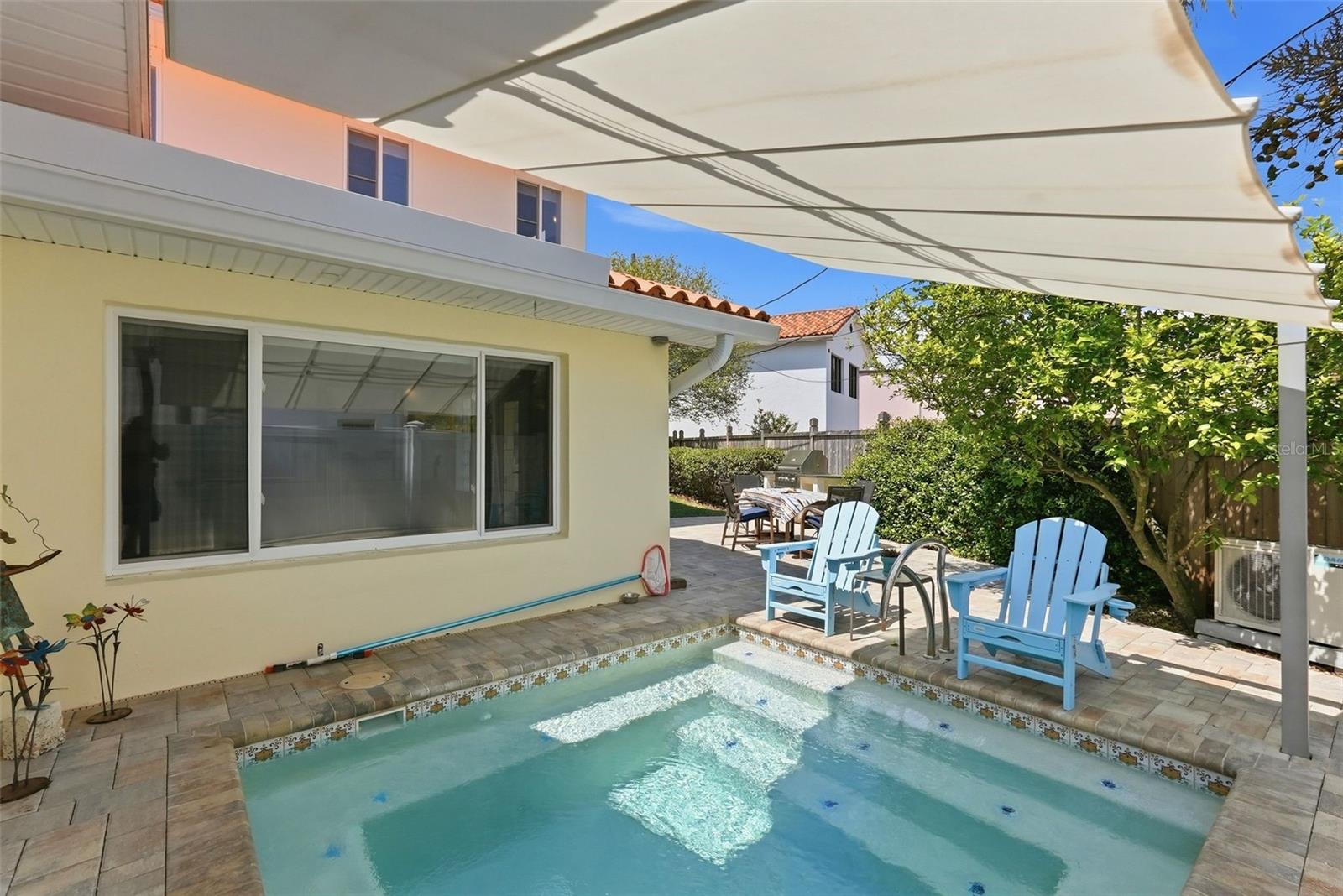 Heated, salt water pool