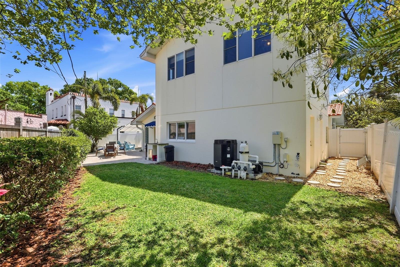AC storage rooms right side corner of home. doors for entry