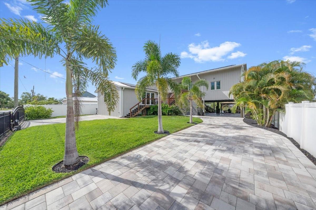 Dual driveways providing ample parking.