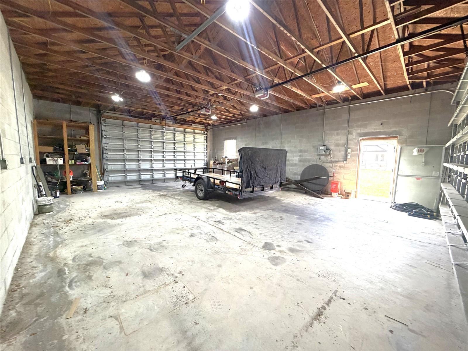 Inside detached garage-two gagrage doors for drive through
