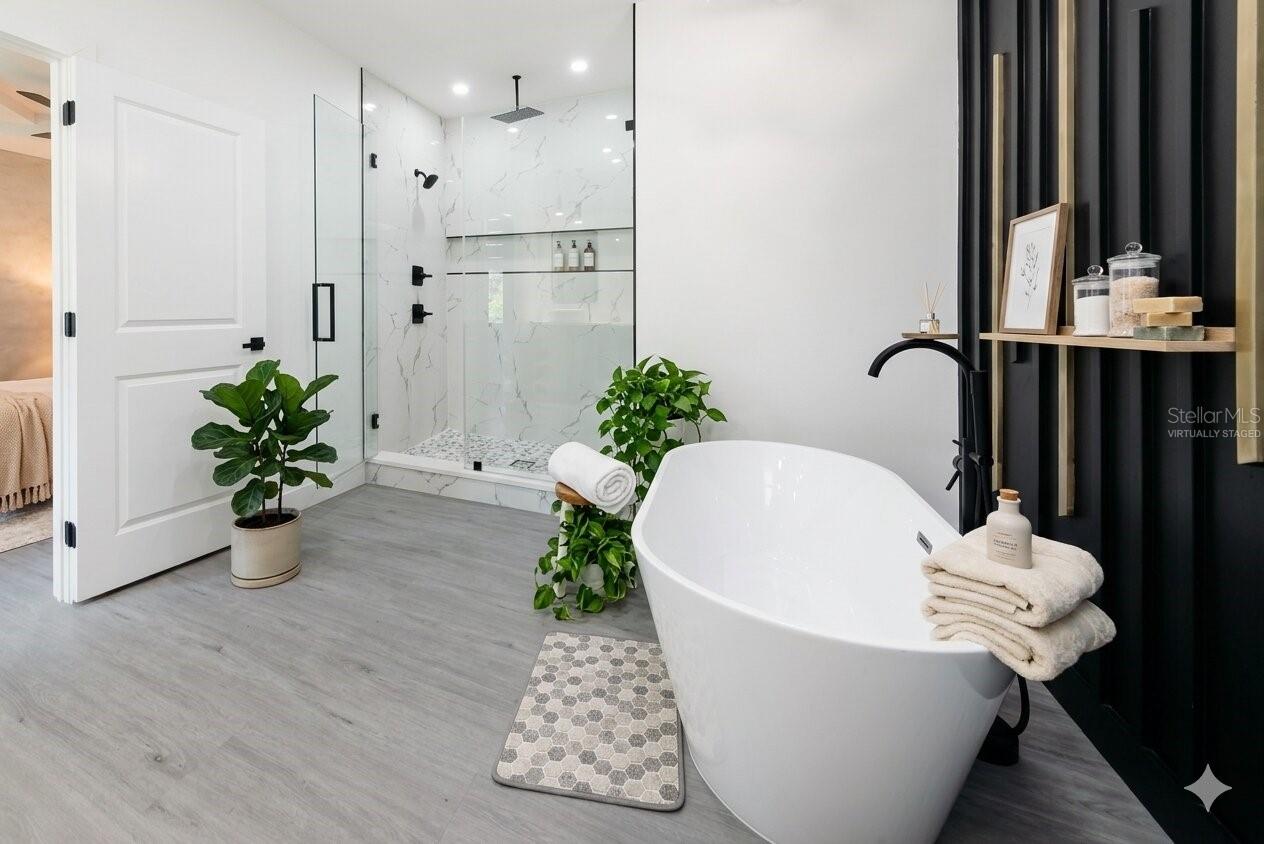 Virtually Staged Tub and Shower