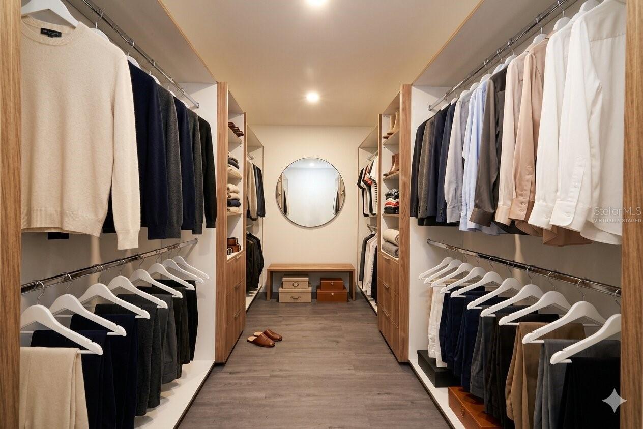 Virtually Staged Master Bedroom Walk In Closet