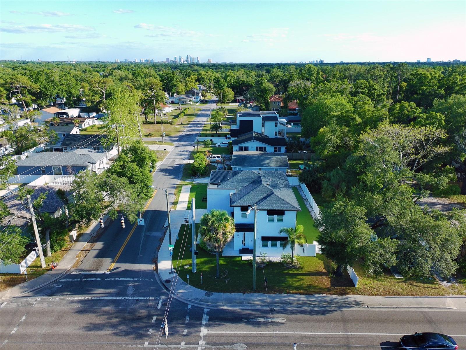 Aerial Shot Front - Corner Lot