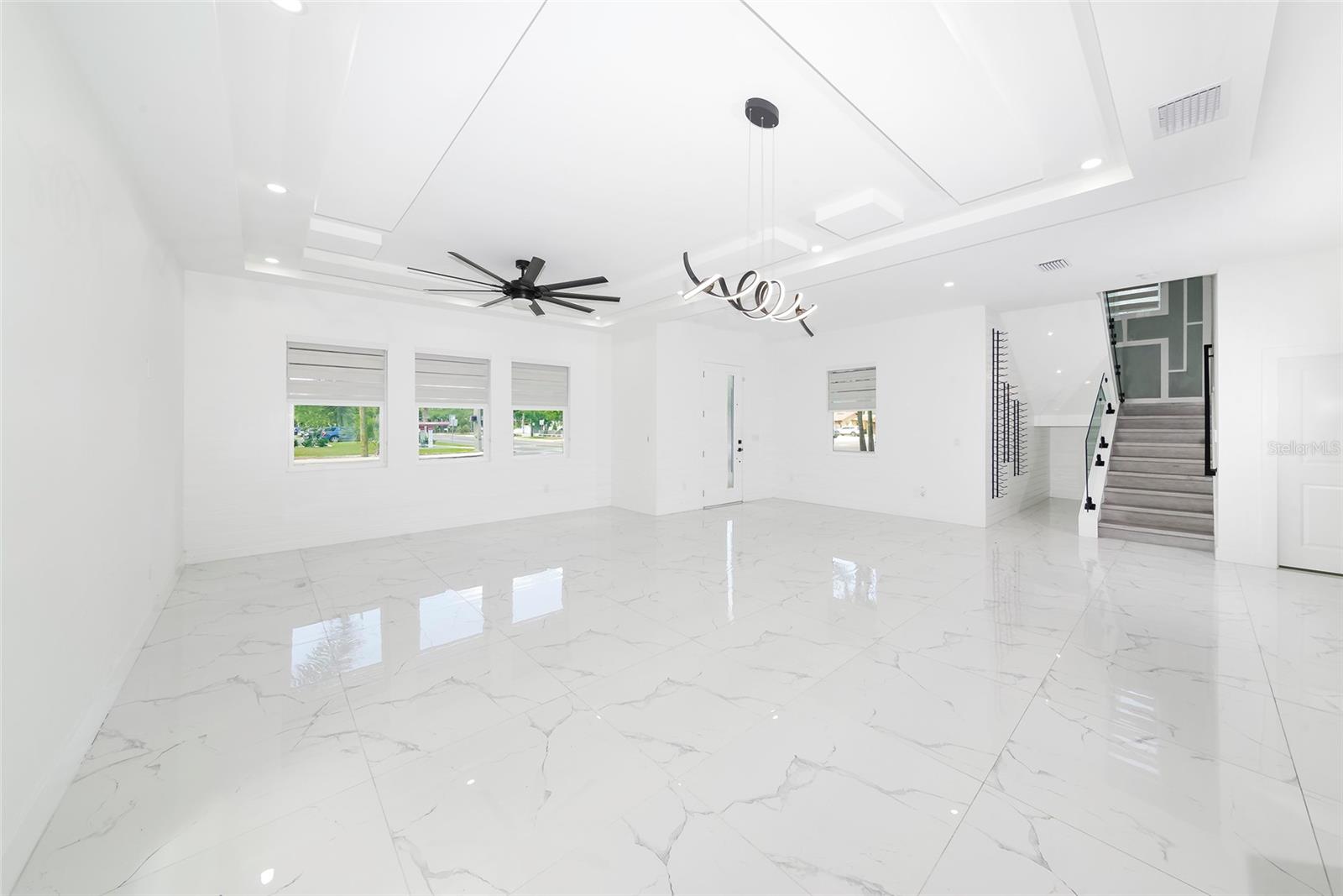 Entrance and Living Room with Stairs