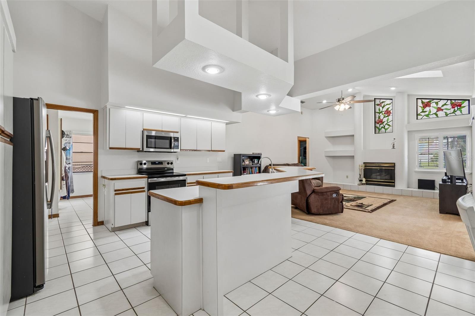 Kitchen overview - laundry, family room