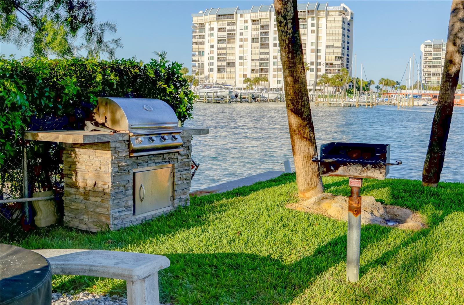 outdoor grill near the dock