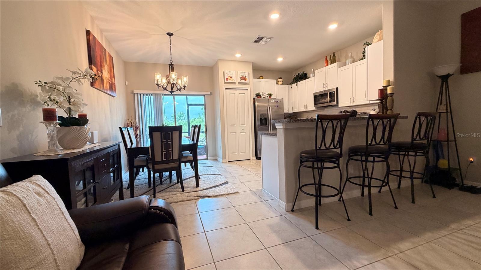living room overlooking kitchen