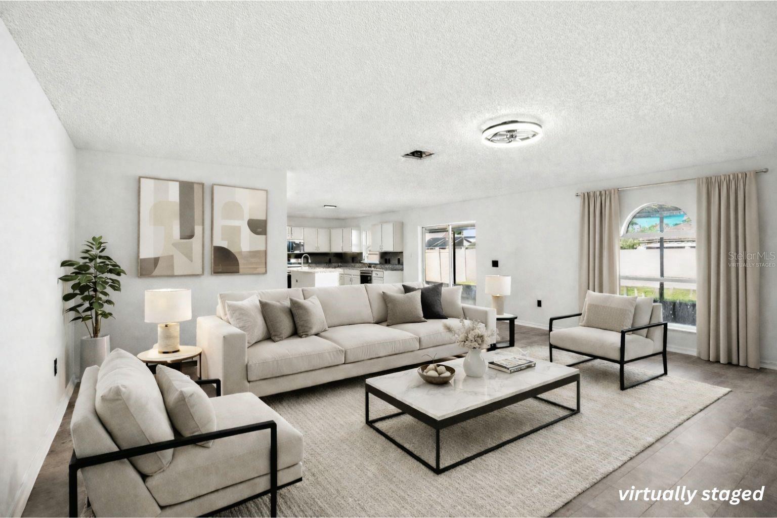 Virtually Staged Living Room - 10317 FROG POND DRIVE, RIVERVIEW, Florida 33569