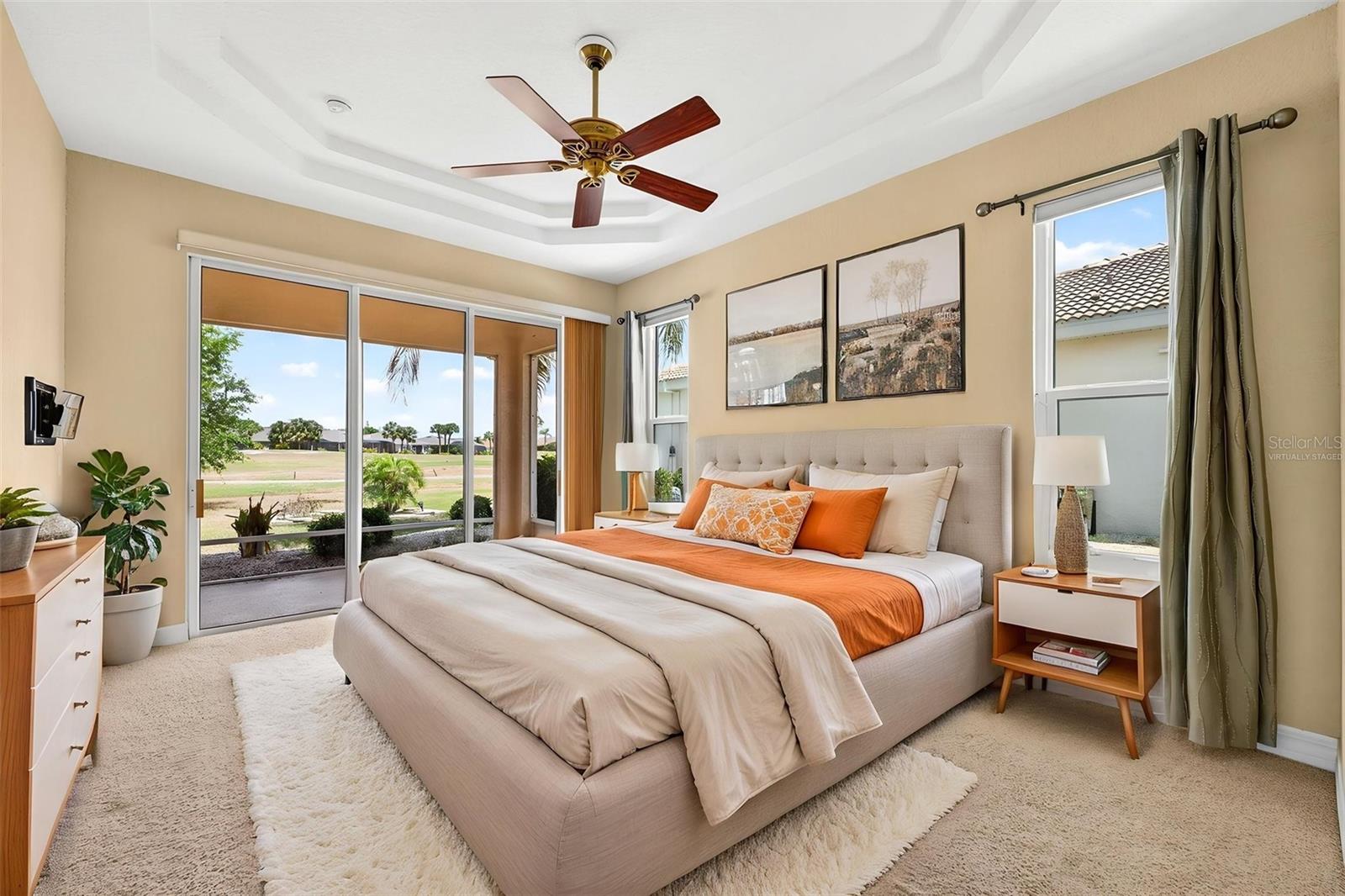 Virtually staged primary suite