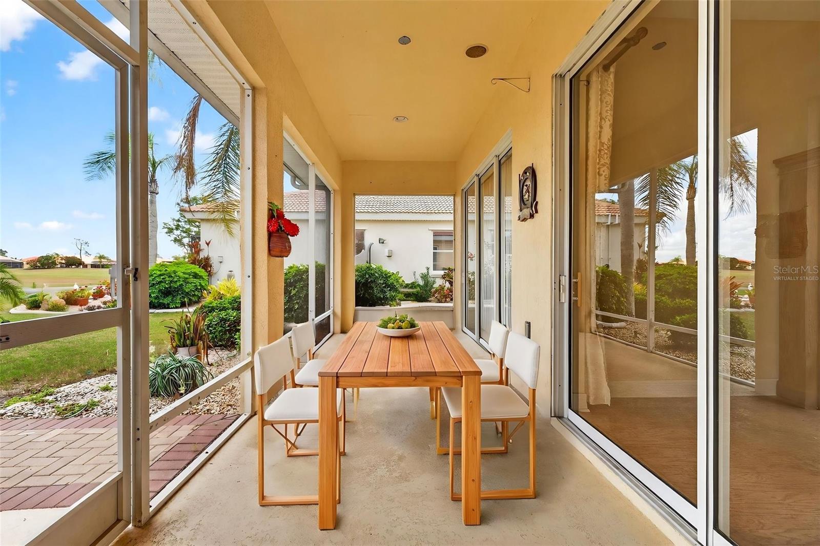 virtually staged Screened Lanai