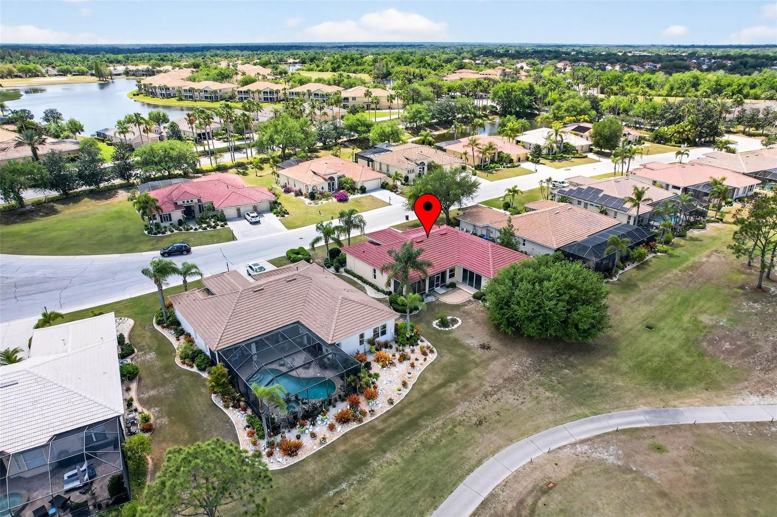 Aerial view next street over Renaissance Club