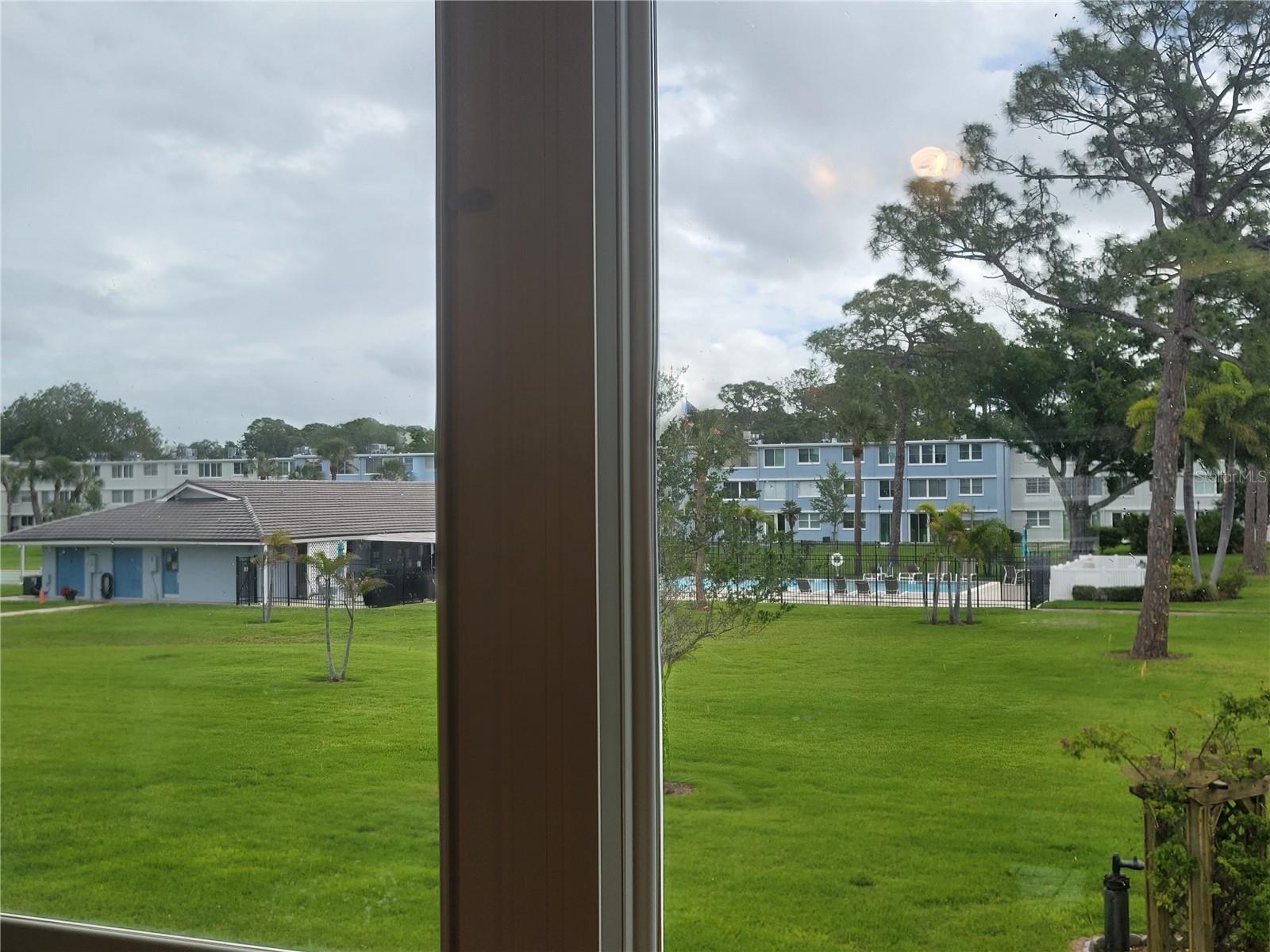 View of the courtyard and clubhouse/pool