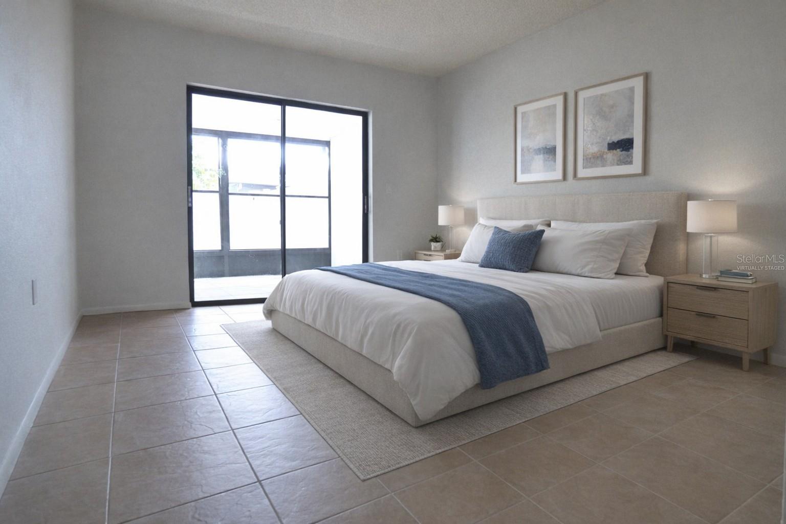 Primary suite virtually staged