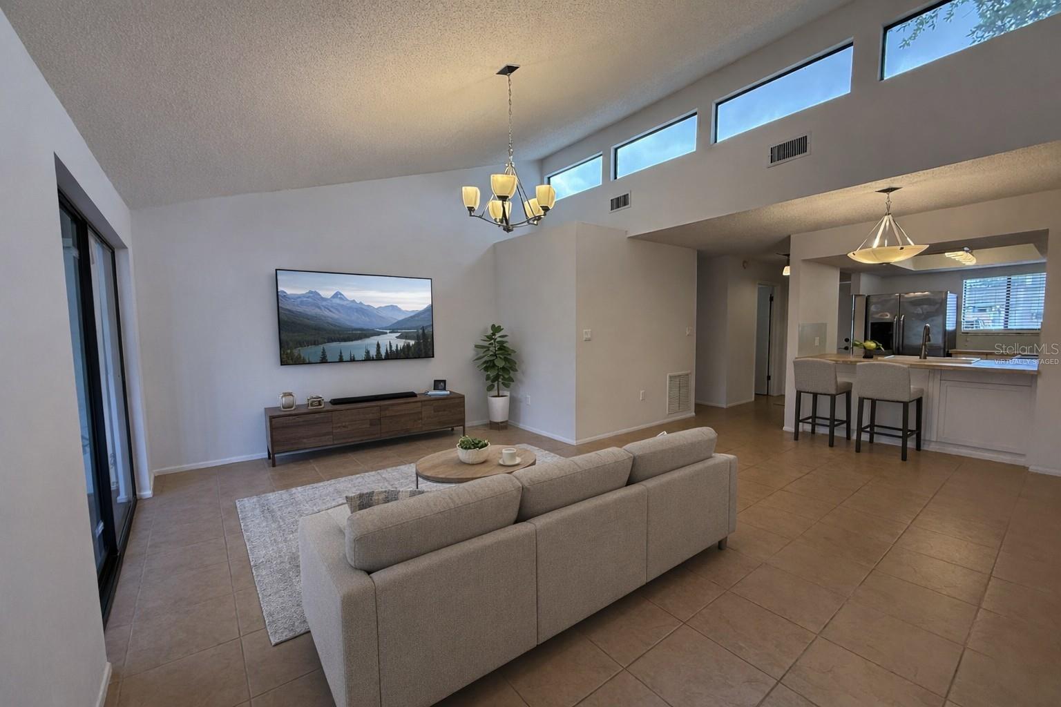 Virtually staged living room