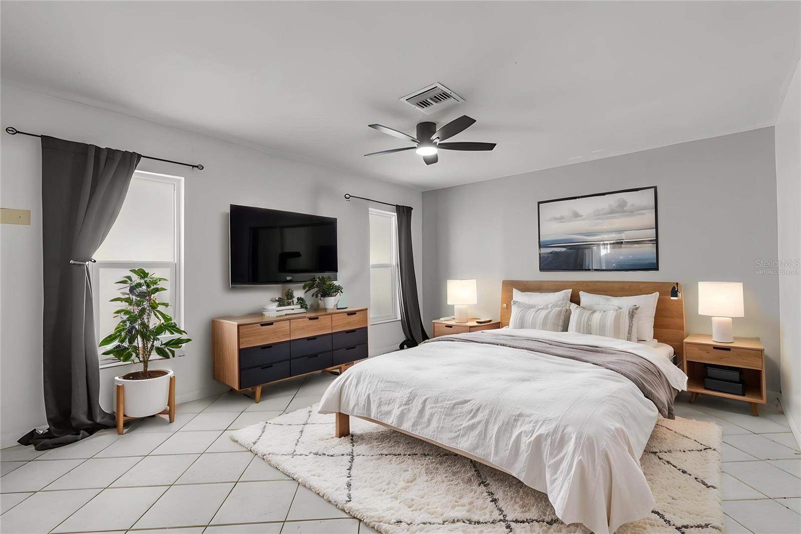 Virtually Staged Master Bedroom