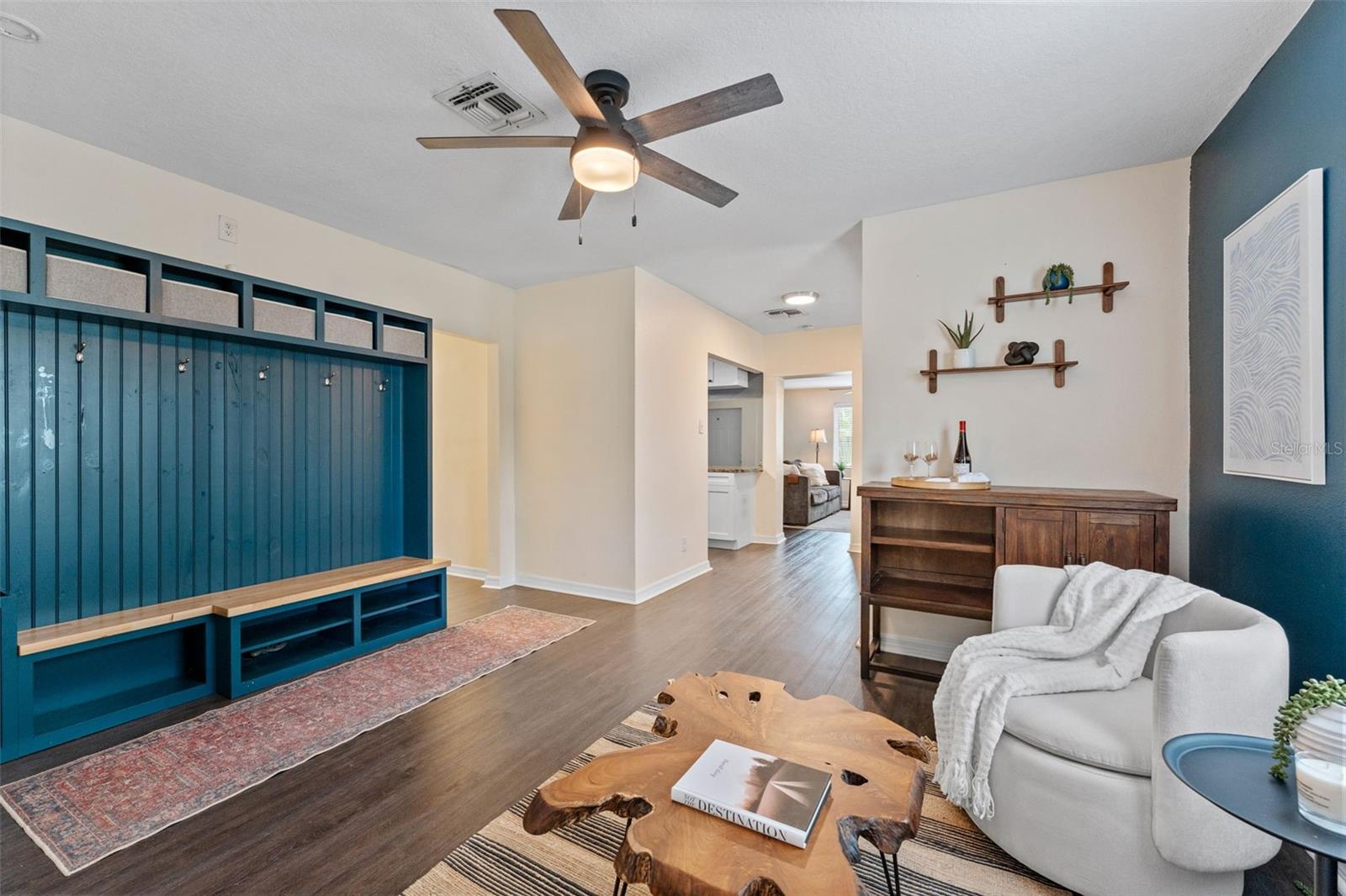 Step inside to find a fantastic and well designed storage space for everyday gear to your left.