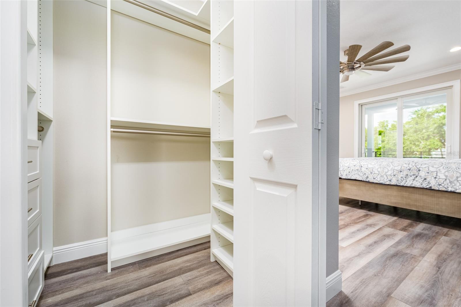 His custom walk in closet