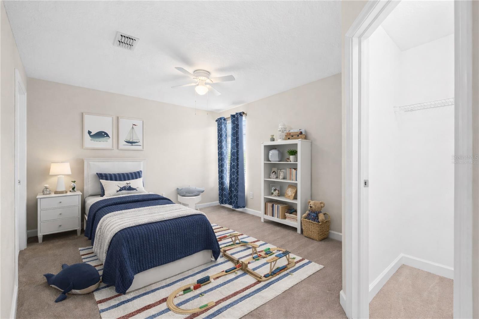 Virtually Staged. One of the rooms to Jack and Jill. Bed 5