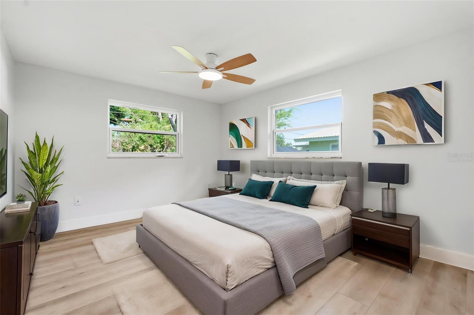 Corner Bed, Virtually Staged