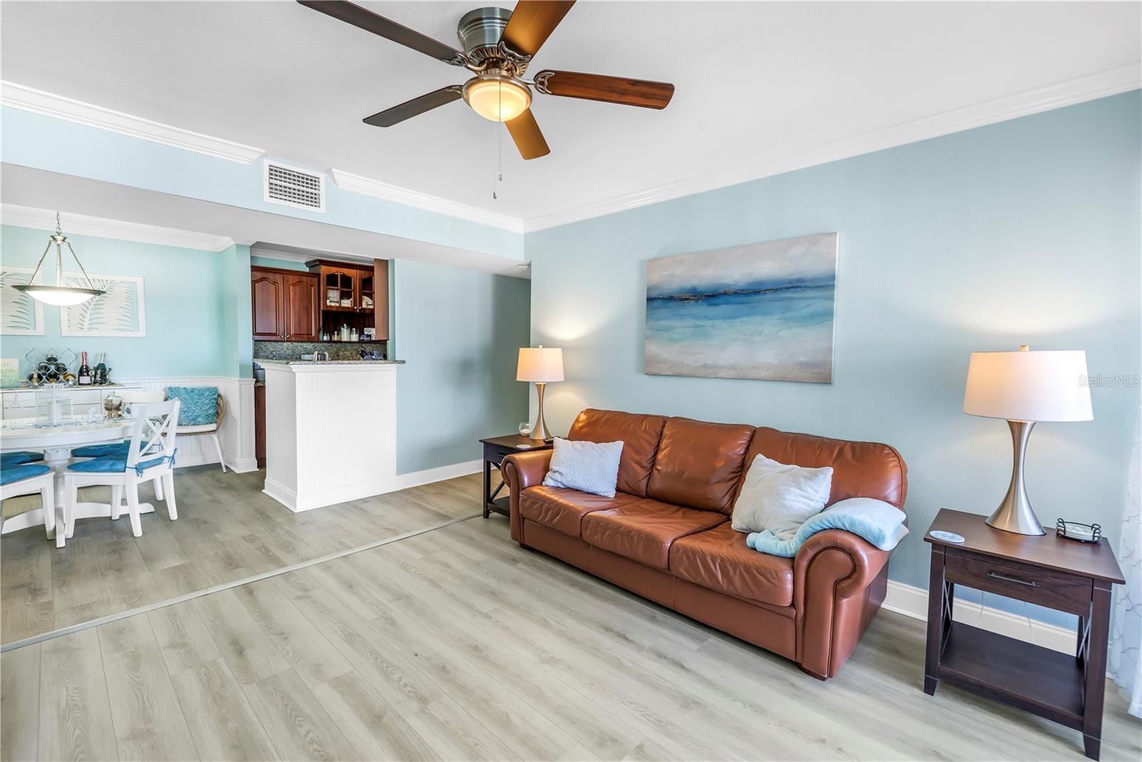 Great Room With Vinyl Flooring