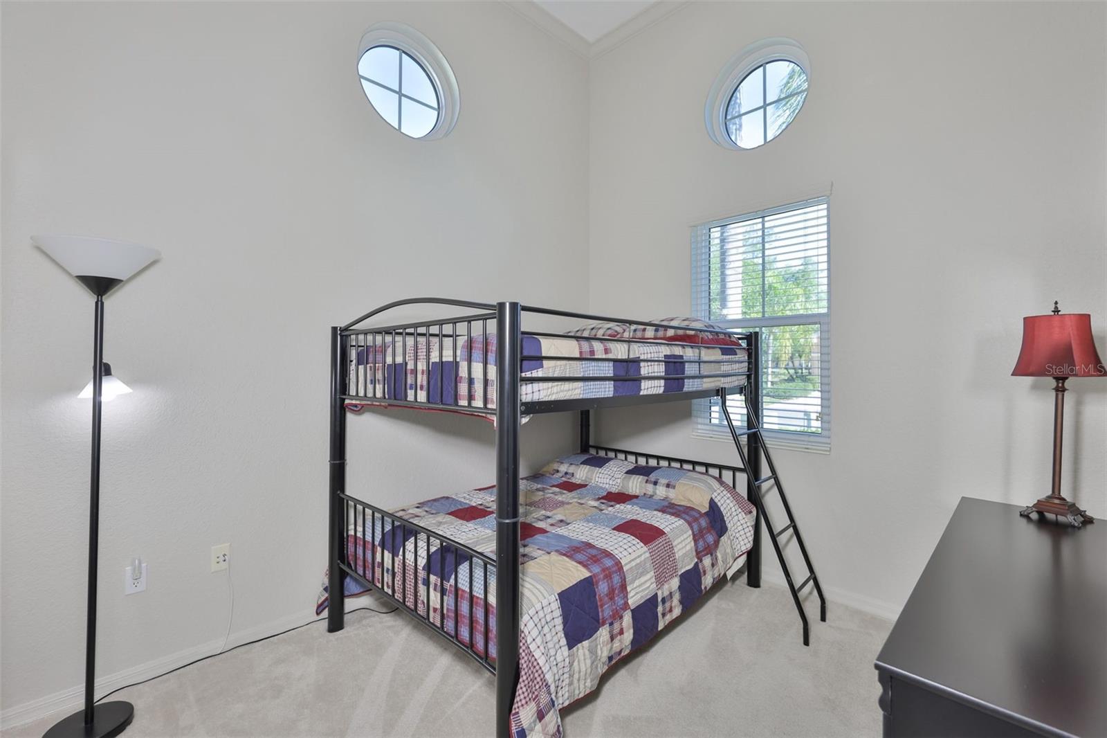 Guest Bedroom with high ceiling