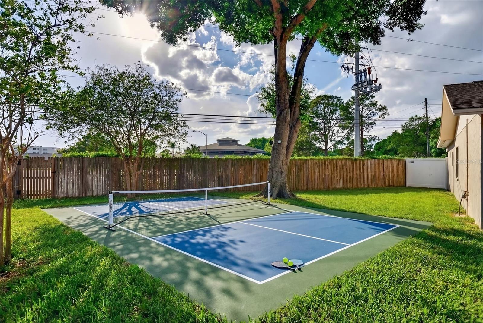 AI pickleball court (endless potential!) Located at Side yard