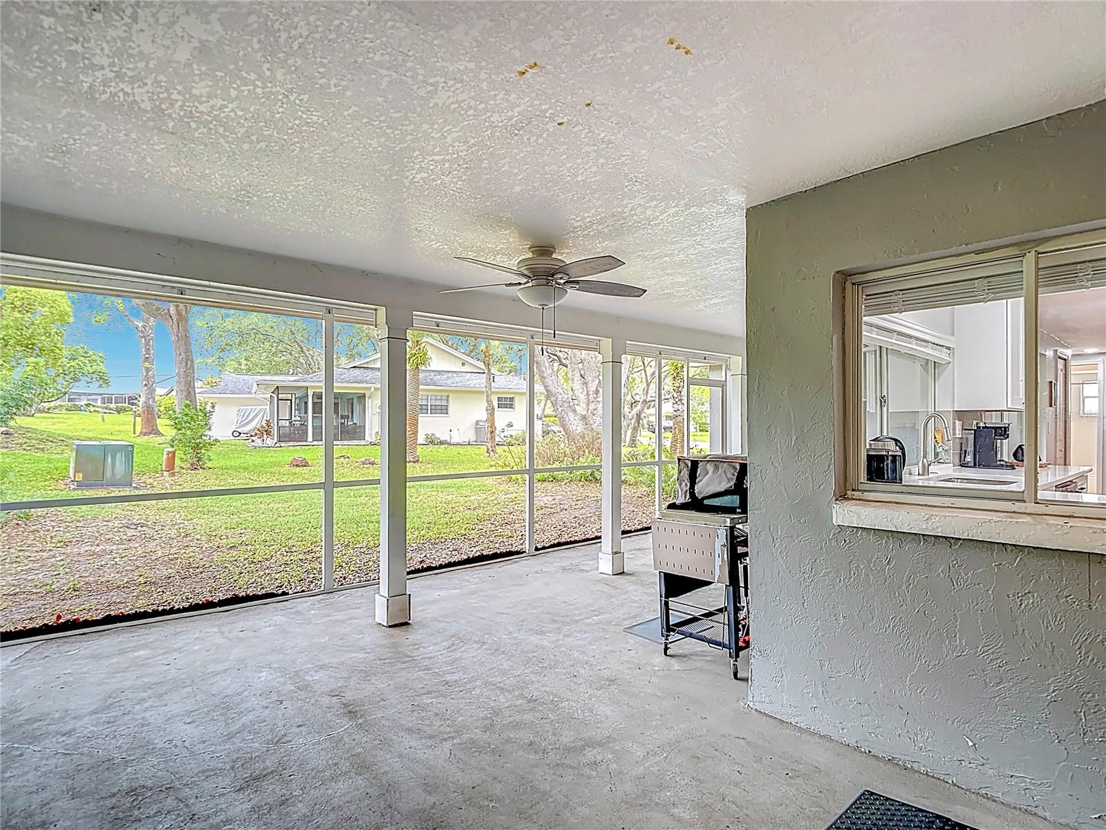 Pass thru windows from the kitchen for entertaining.