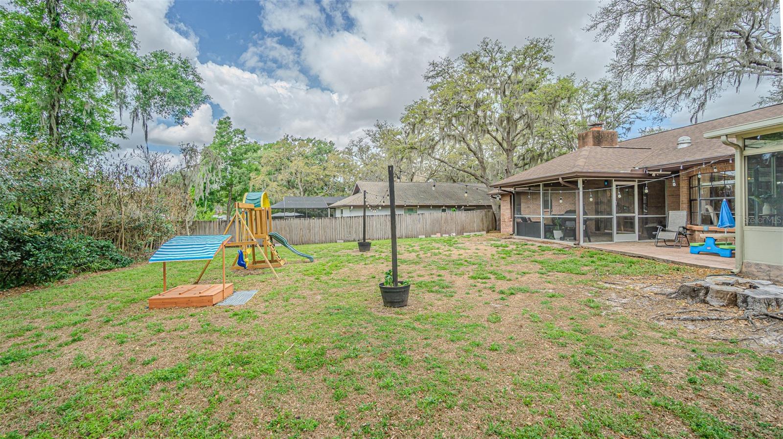 Spacious backyard.