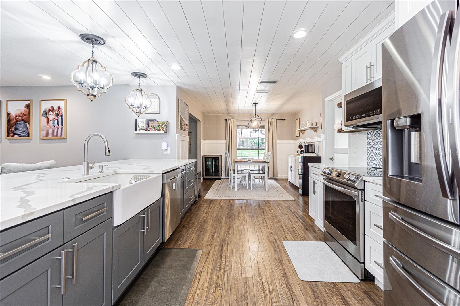 Kitchen looking into the Dining Room.