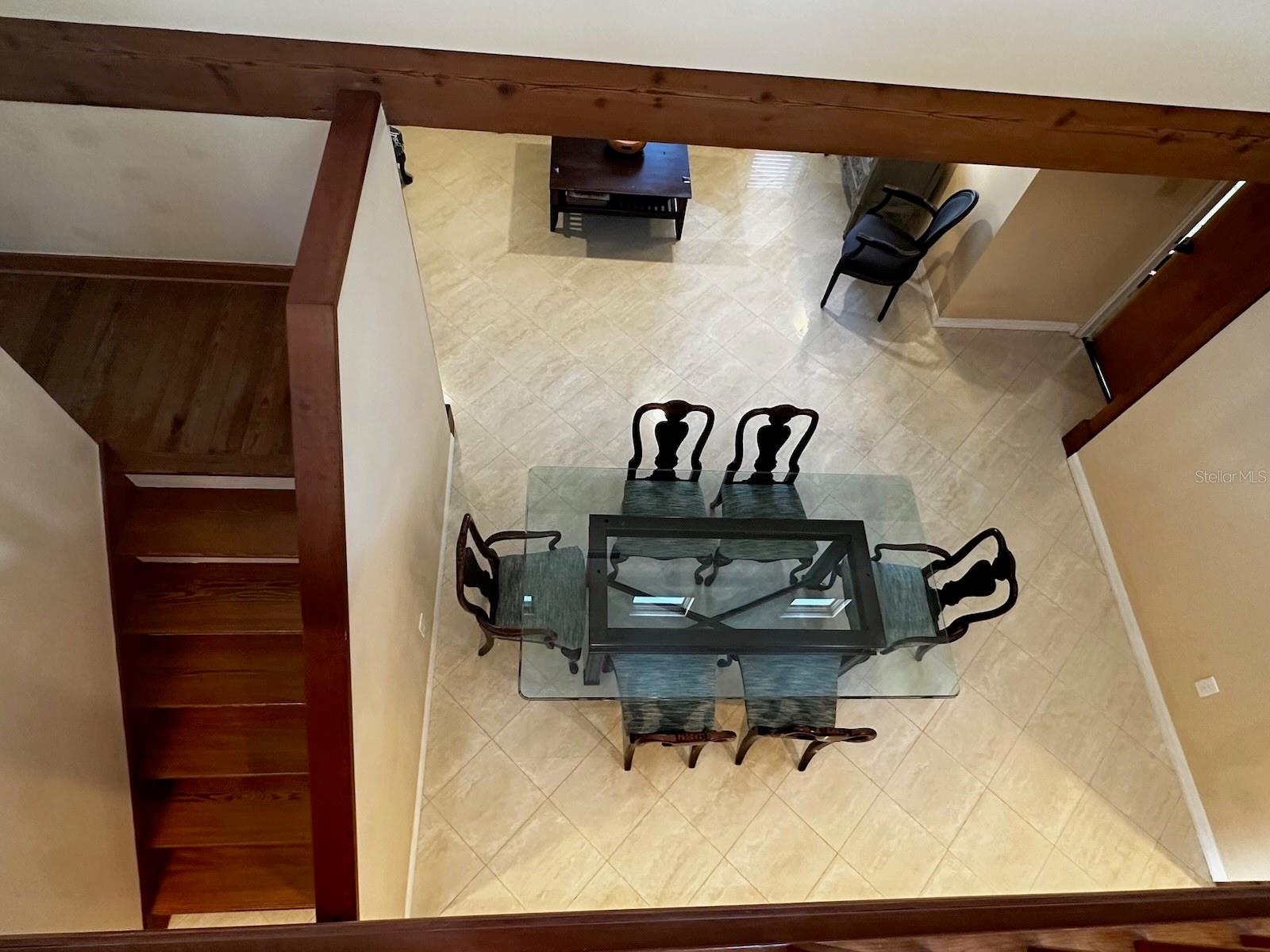 Overlook from top floor balcony
