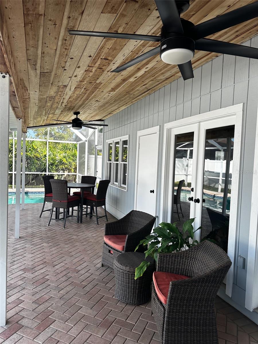 Large covered pool patio