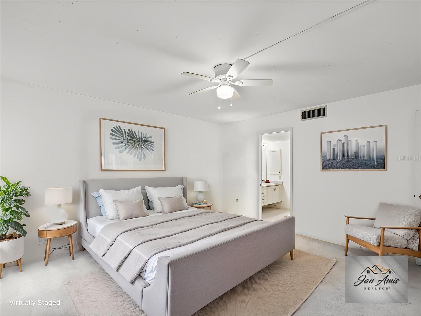 Primary bedroom Virturally staged