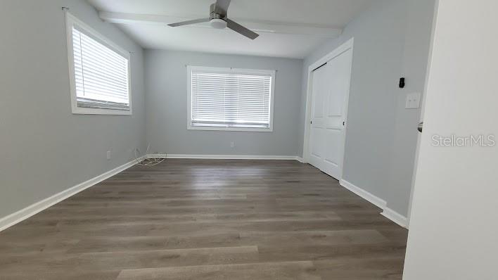 The 10X12 Primary Bedroom has a built in closet!