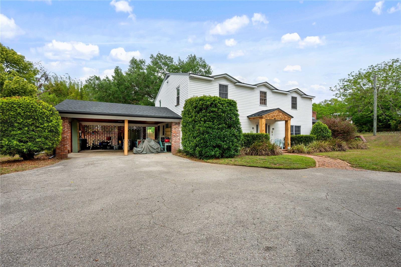 Side view front of house