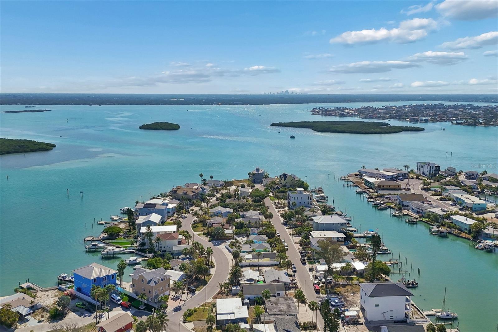 Looking east over Intracoastal waterway with downtown St. Pete in the background
