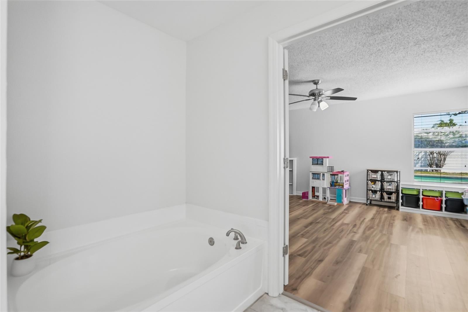 Primary suite bathroom garden tub