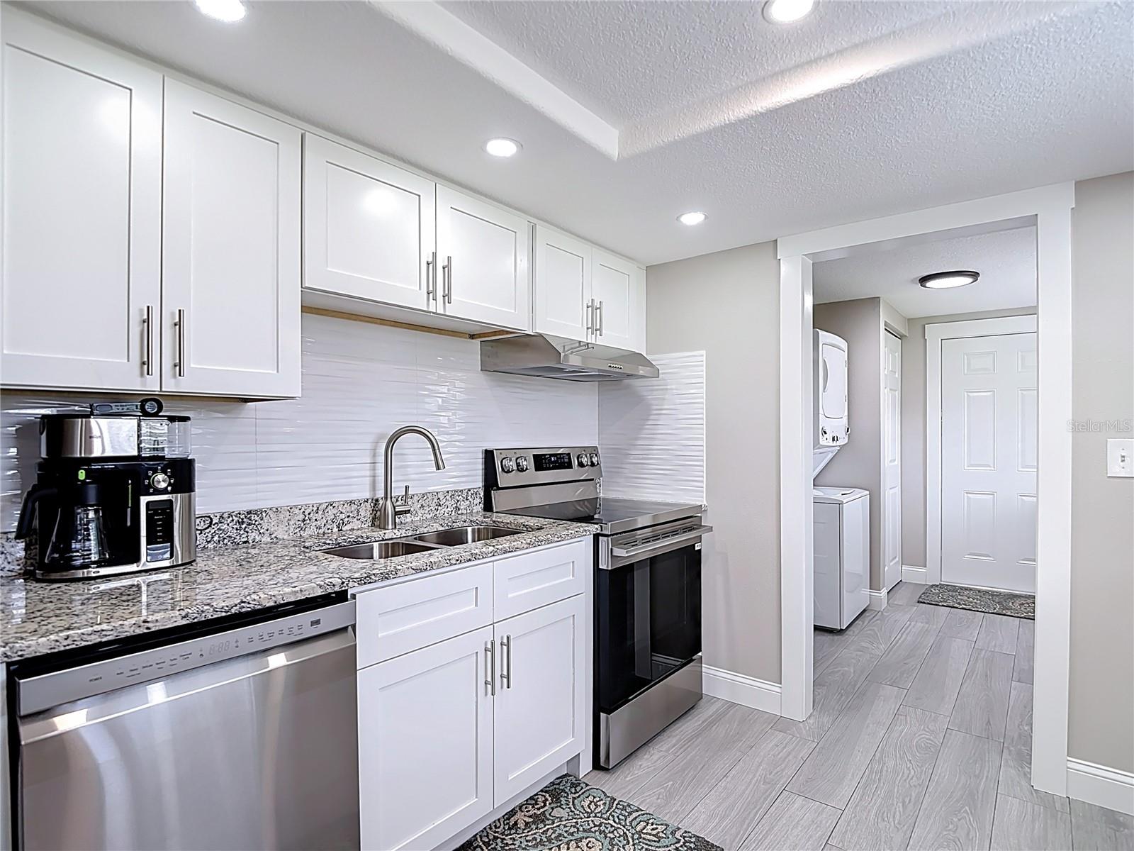 Solid wood cabinets and Stone Counter Tops!