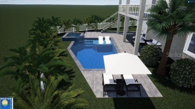 Proposed pool rendering shown is for visual reference only. Buyer may design and add a pool separately at their discretion (pool is not included in the sale of the home)