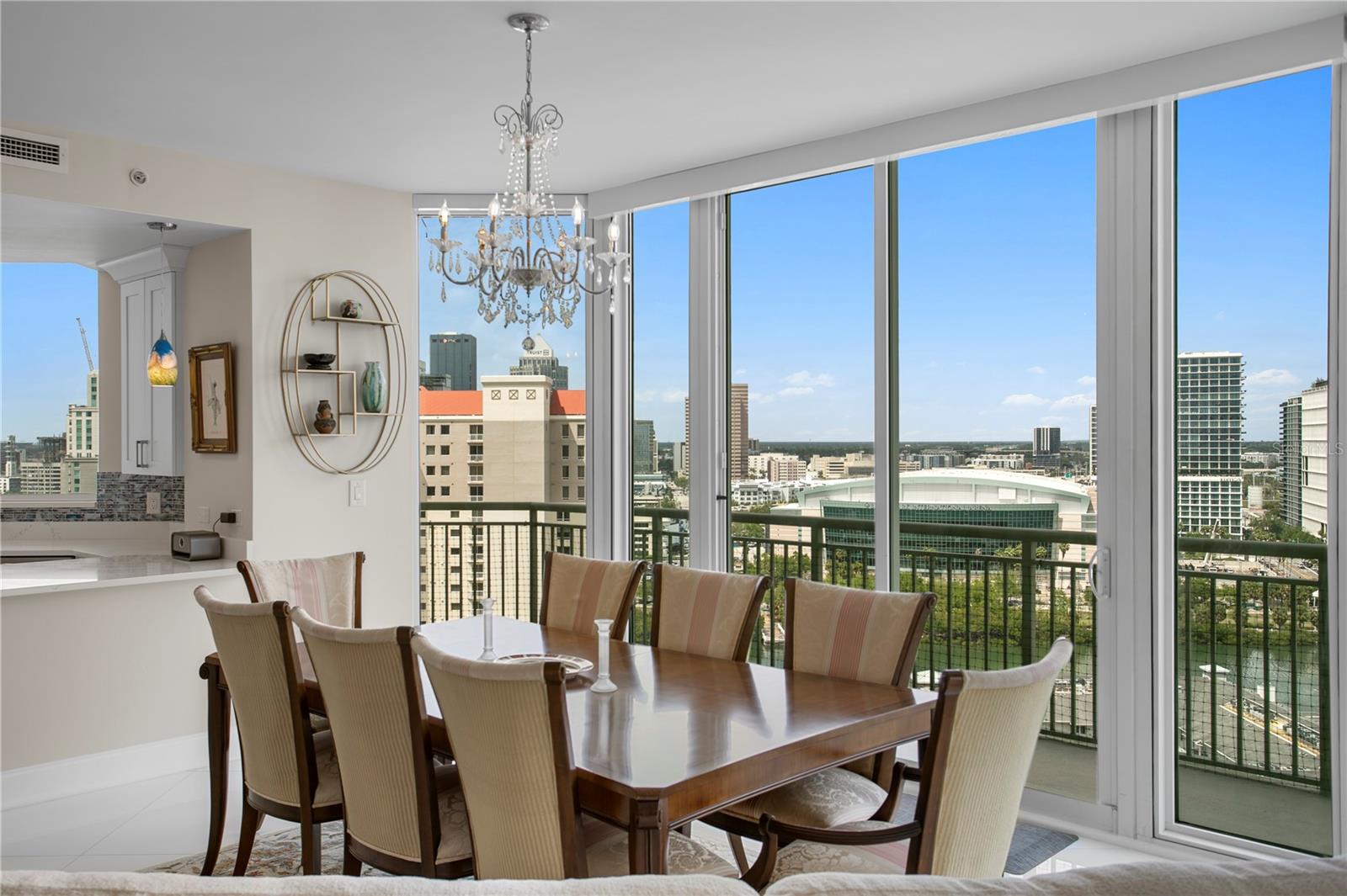Where the kitchen meets connection—dining space just steps away.