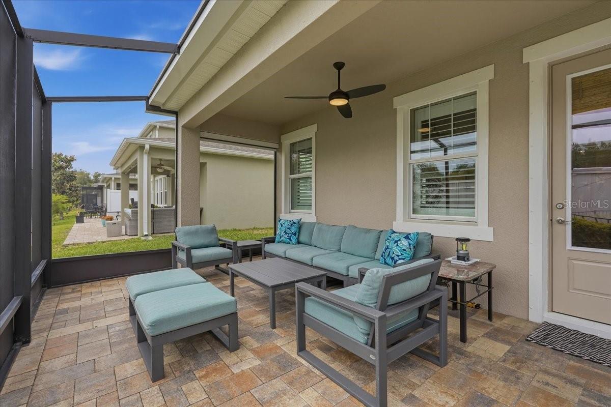 PRIVATE AND OVER SIZED SCREENED IN LANAI & ADDITIONAL OPEN PATIO