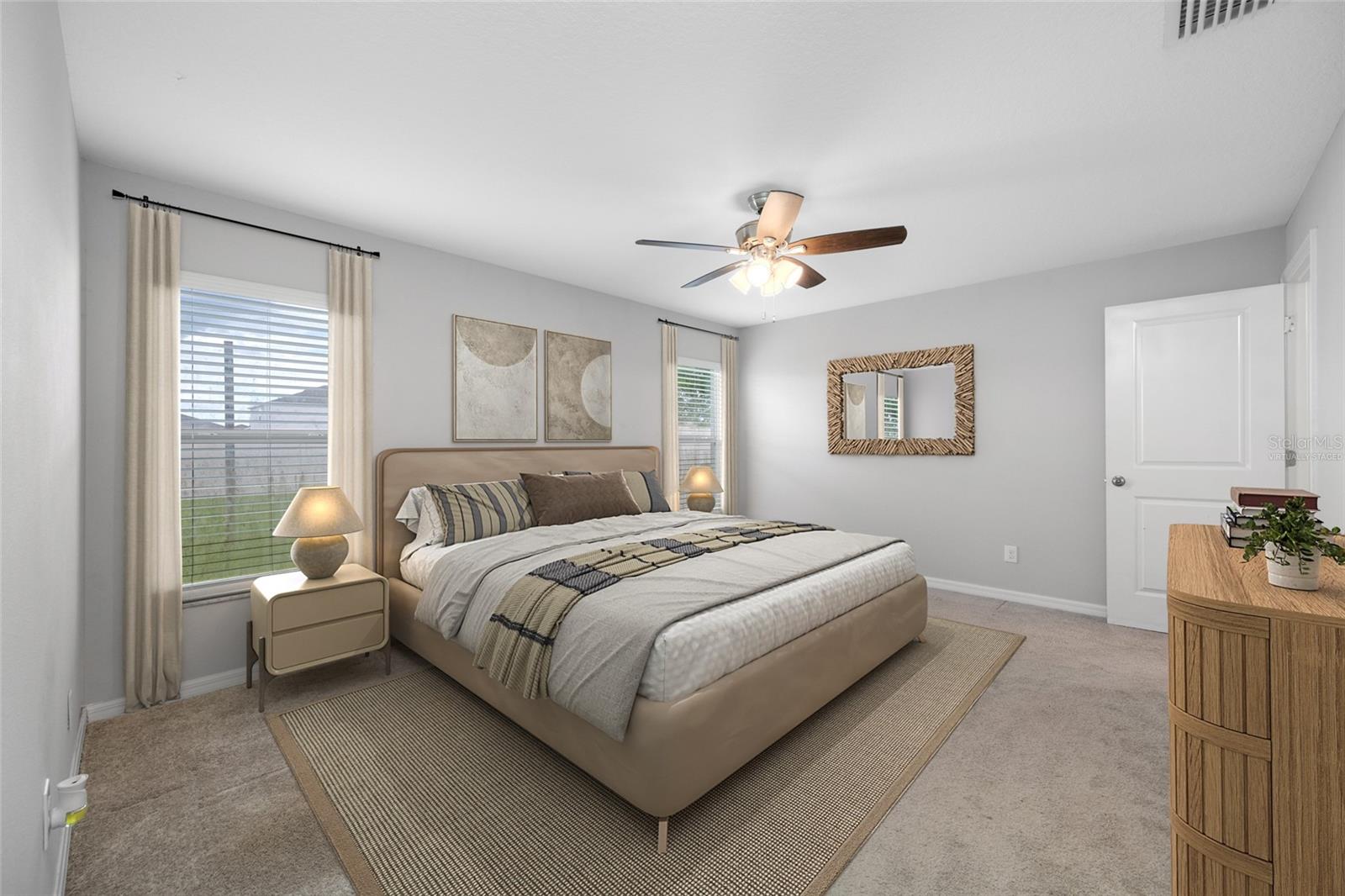 Virtually Staged Primary Bedroom