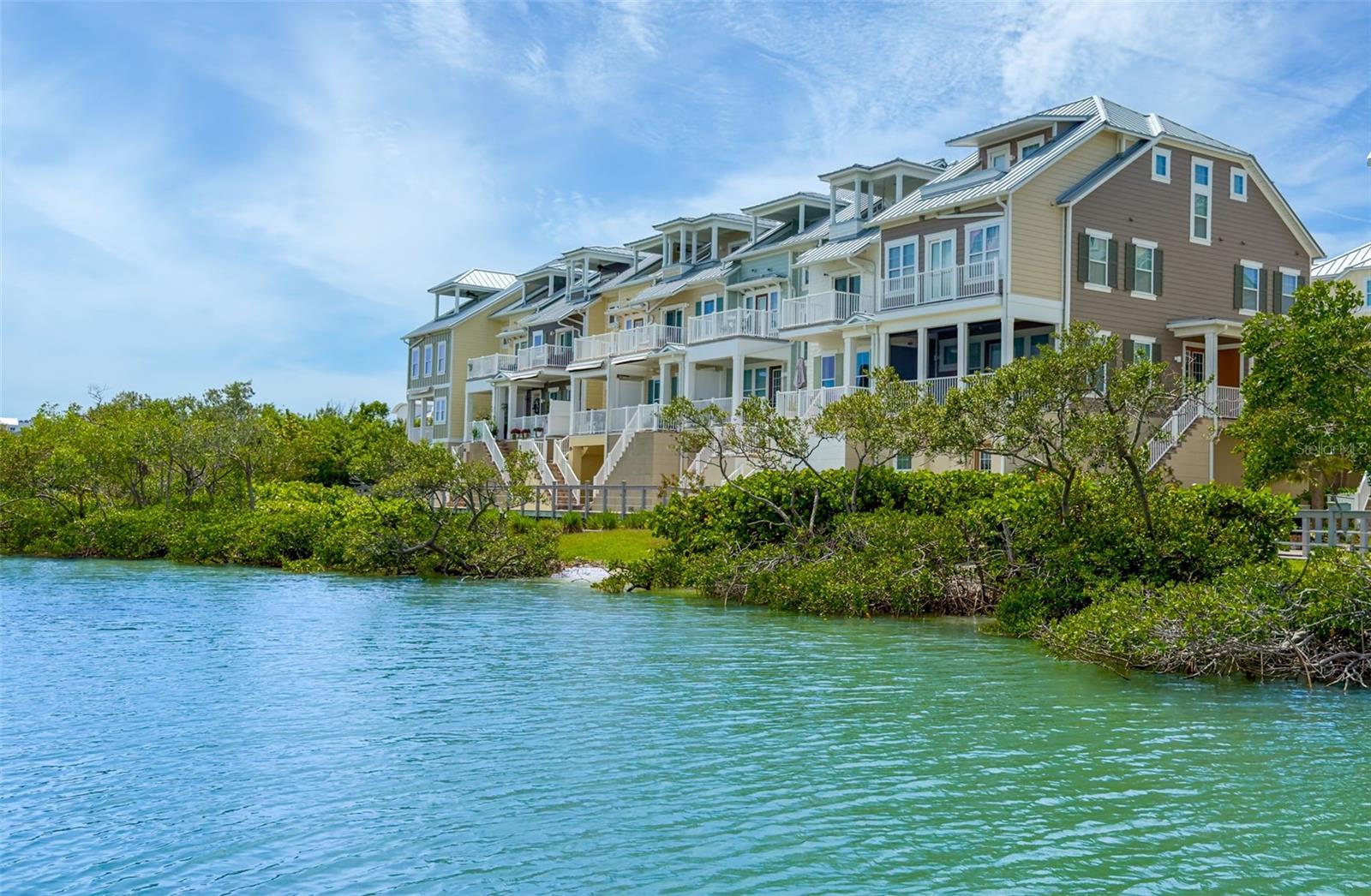 .. There are 8 Sections at Waterside of Indian shores -Each with about 7 Townhomes each.. Only Two Sections ( 7 & 8 ) are Direct Intracoastal ... Townhome 806  is located on the Southern part of Section 8..