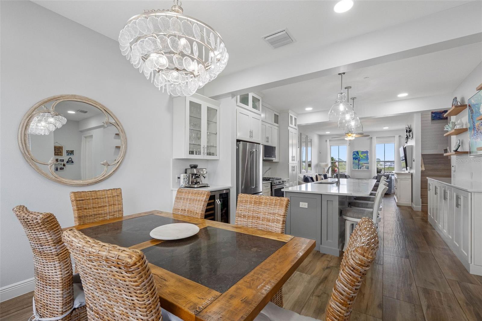 ... Floor #2.. Waterside is Located in Indian Shores - Noted for it's Semi Private Beaches Due to the Topography of the land. Beaches are never crowded here... Level 2 Dining Area Looking Back in Towards Kitchen & Liivng Areas.