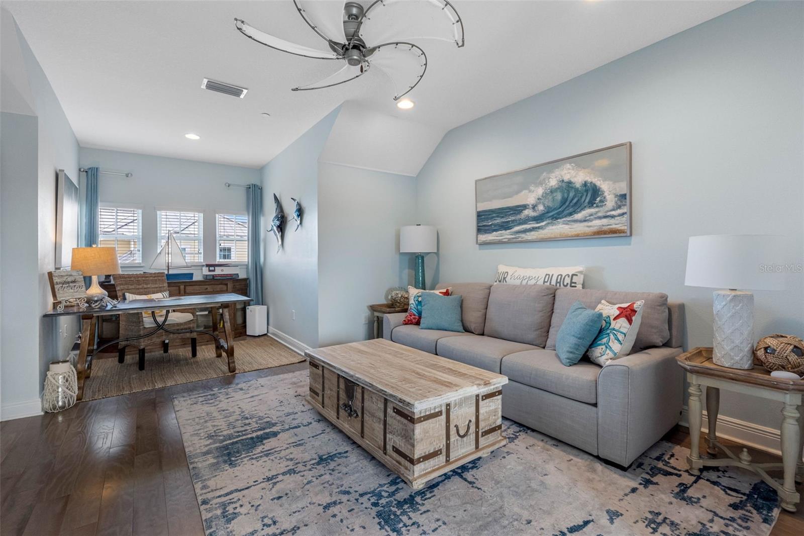 .... Shot of 4th Level  Upper Floor. A Perfect Home Office.. These Owners have a convertible Coach - ready for guests. Townhome would make a good full time Home or Florida Beach Getaway for the Entire Family..