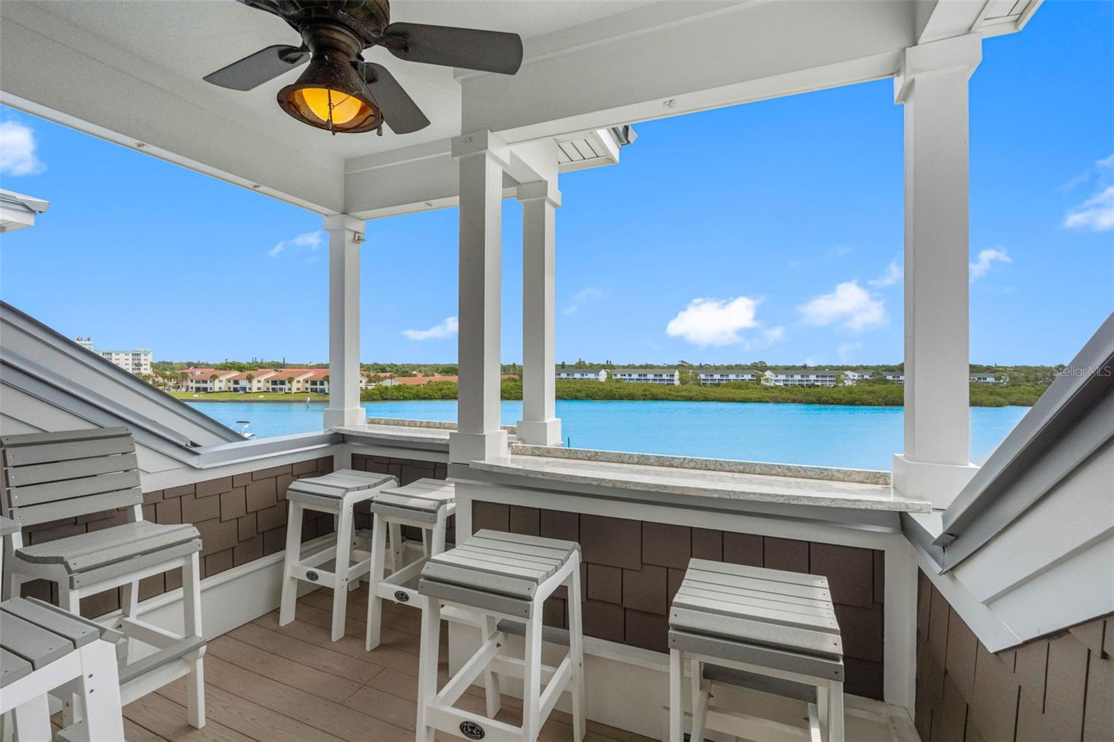 .. 8.8 X 5 Foot Waterfront Balcony on Upper Level 4.. The Oldtimers would call this the Captains Deck.