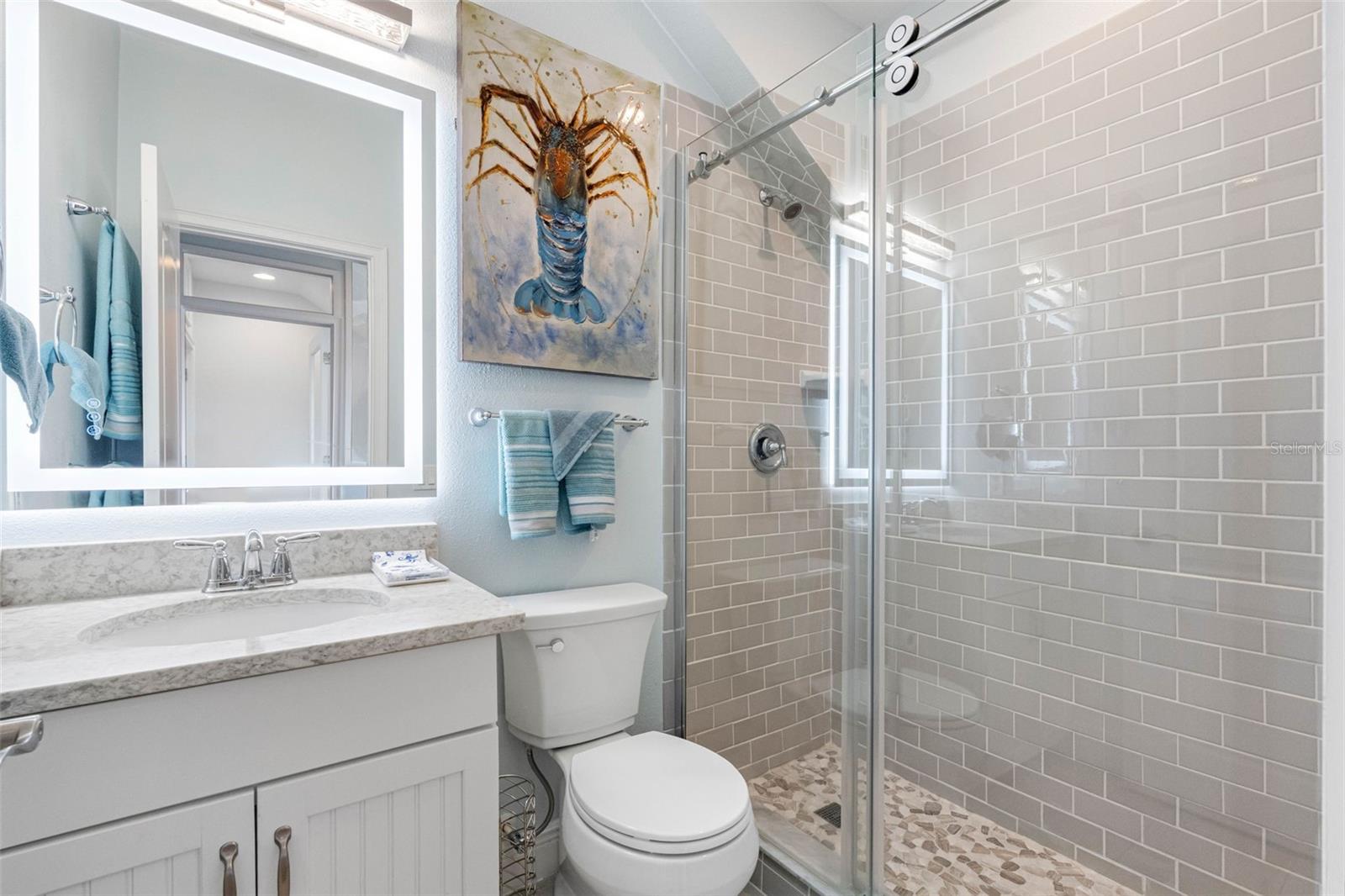 .. 4th Level Upper Floor Bathroom. Walk in Shower.. All Guests seem to Love this Floor.