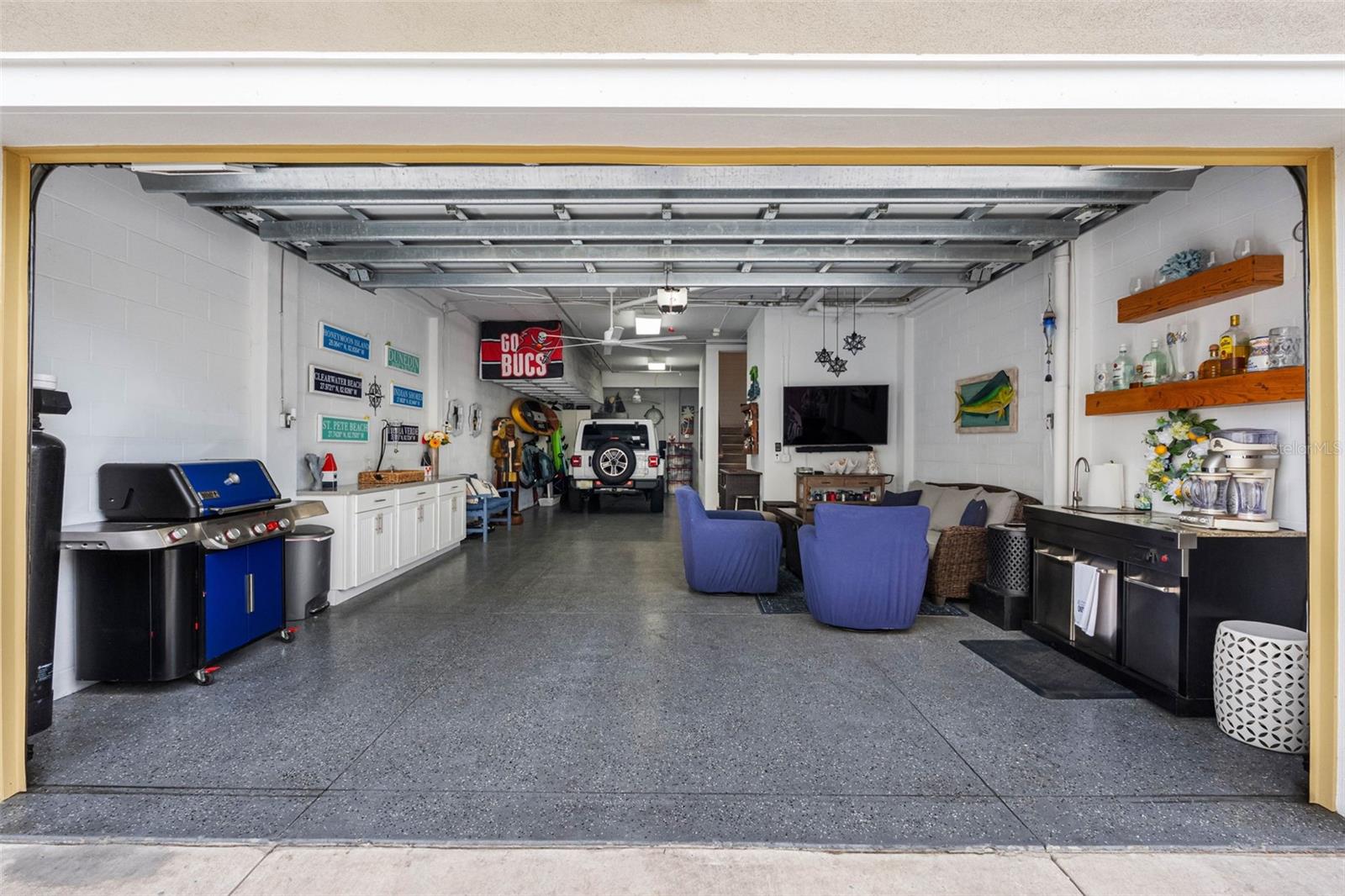 .. 50 ' Extended Garage with Man Cave..