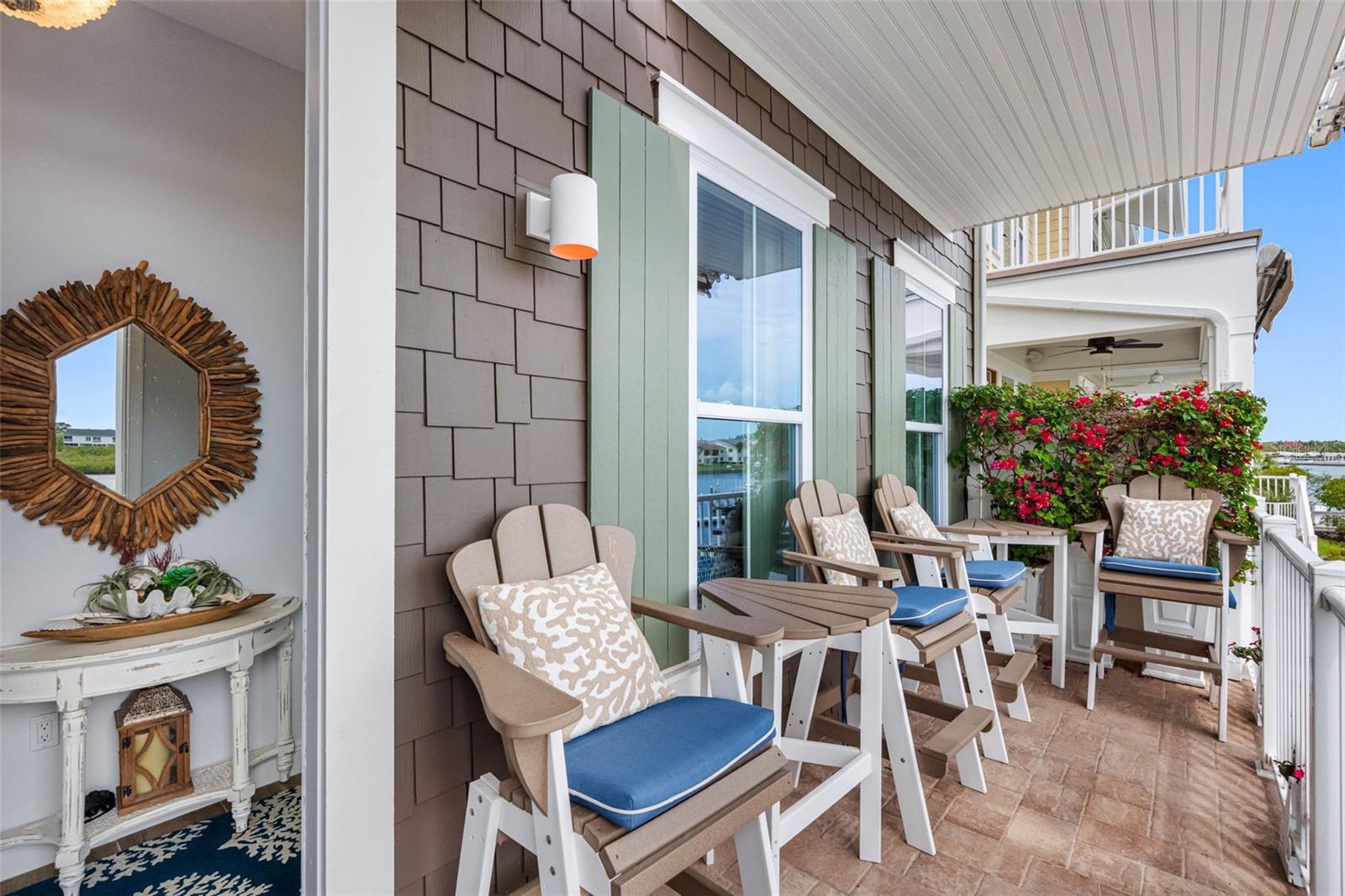 .. Waterfront Balcony... Distance from the Beach to the Intracoastal is just 300 Steps. The Best of Both Worlds.. NOTE: Front Porch Awning w/ automatic control.