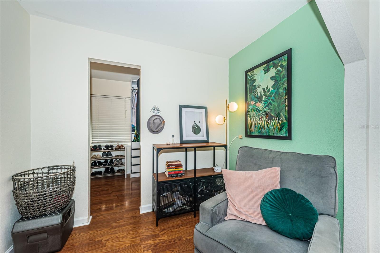 Sitting nook in primary bedroom